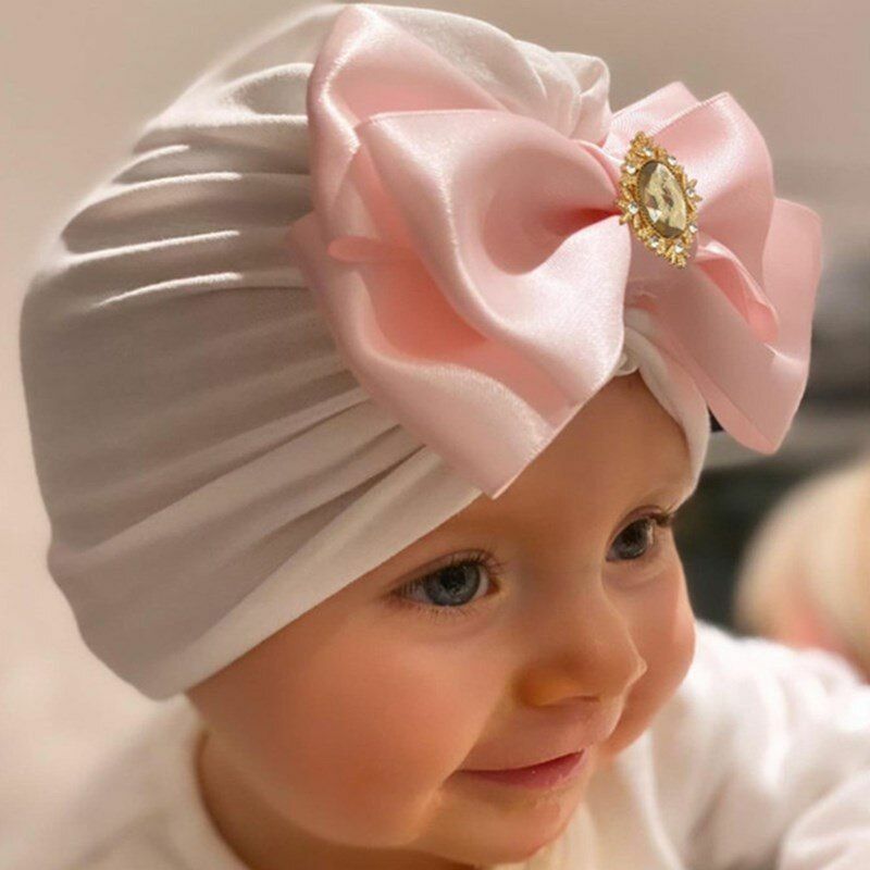 Baby Girls Bowknot Hat Newborn Cute 